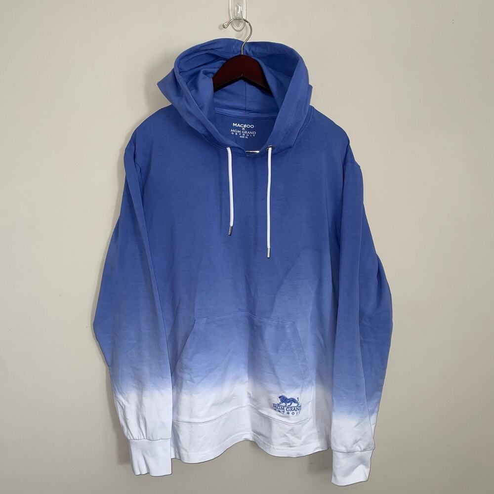Maceoo x MGM Grand Detroit Die Tie Dye Blue White Pull Over Sweater (0255)